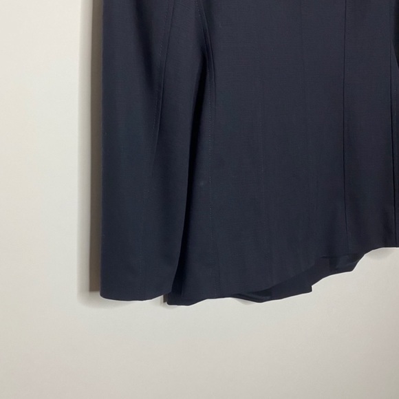 Escada Belted Wool Blazer 44 Navy Blue - Picture 8 of 10